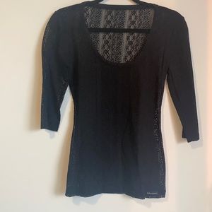 D&G Dolce&Gabbana Black Designer Lace Top